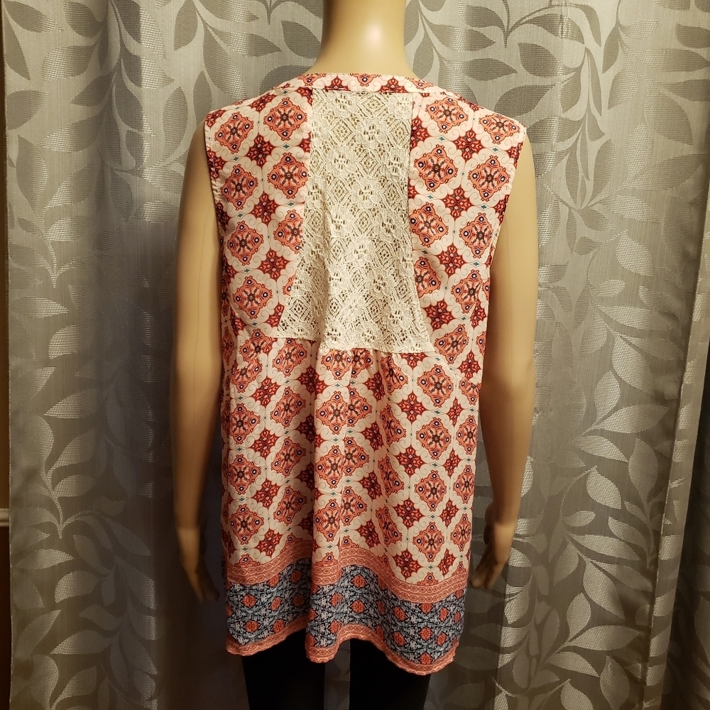 Boho Sleeveless Blouse Size L - Picture 5 of 11